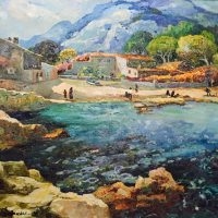 Village de Pêcheurs, une peinture de Dionis Bennassar